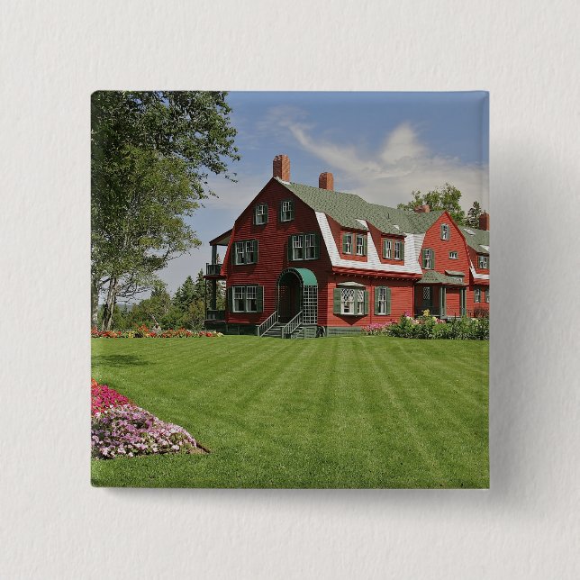 Bóton Quadrado 5.08cm Canadá, New Brunswick, Ilha Campobello. (Frente)