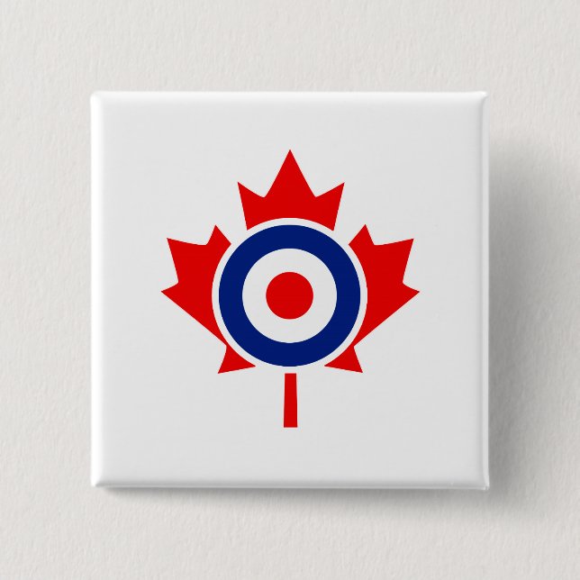 Bóton Quadrado 5.08cm Canadian Maple Leaf Roundel Graphic (Frente)