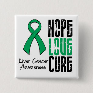 Bóton Quadrado 5.08cm Cancer câncer de figado Hope Love Cure Ribbon