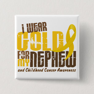 Bóton Quadrado 5.08cm Cancer da infância EU VISTO o OURO PARA MEU