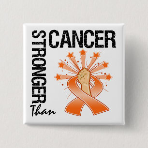 Bóton Quadrado 5.08cm Cancer da leucemia - mais forte do que o cancer