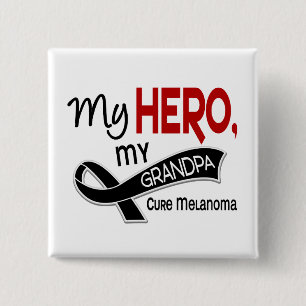 Bóton Quadrado 5.08cm Cancer de pele da melanoma MEU HERÓI MEU VOVÔ 42
