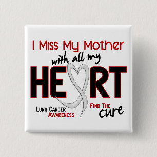 Bóton Quadrado 5.08cm Câncer pulmonar mim senhorita Meu Mãe