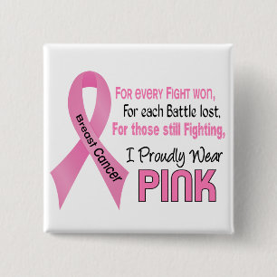 Bóton Quadrado 5.08cm Cancro da mama eu visto orgulhosa o rosa 1