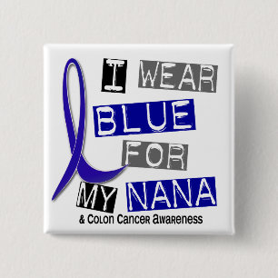 Bóton Quadrado 5.08cm Cancro do cólon eu visto o azul para minha Nana 3
