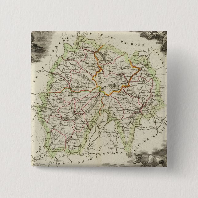 Bóton Quadrado 5.08cm Cantaloupe (Frente)