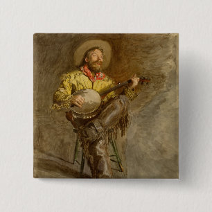 Bóton Quadrado 5.08cm Cantando Cowboy Espanhol com música de trilha toca