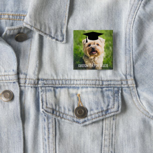 Bóton Quadrado 5.08cm Cão da graduação que veste o texto feito sob