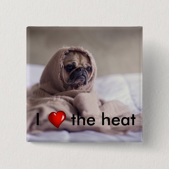 Bóton Quadrado 5.08cm Cãozinho engraçado (Frente)