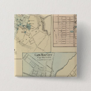 Bóton Quadrado 5.08cm Cape May City, Salem, Vineland, Millville
