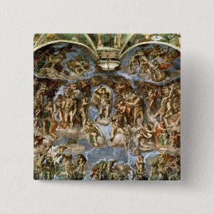 Bóton Quadrado 5.08cm Capela de Sistine: O último julgamento, 1538-41