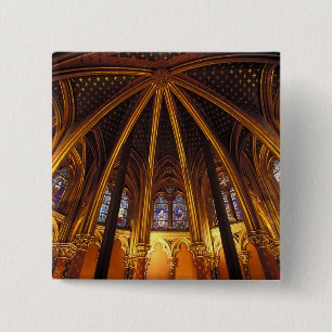 Bóton Quadrado 5.08cm Capela inferior de La Sainte-Chapelle, Paris,