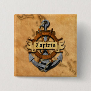 Bóton Quadrado 5.08cm Capitão Âncora e roda