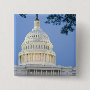 Bóton Quadrado 5.08cm Capitol dos EUA ao anoitecer, Washington D.C. (Dis