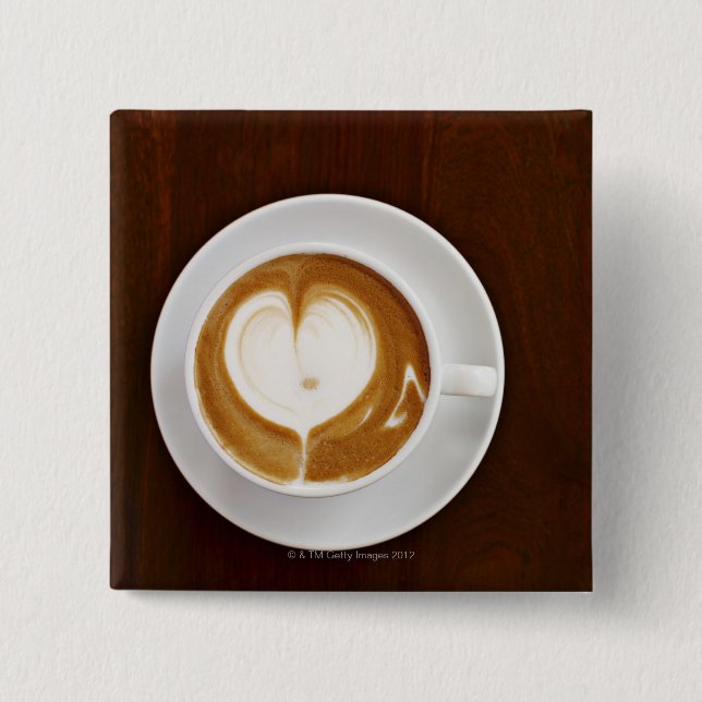Bóton Quadrado 5.08cm Cappuccino com amor (Frente)