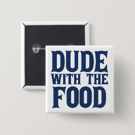 Bóton Quadrado 5.08cm Cara Com A Comida Azul