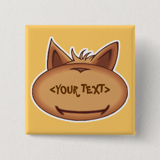 Bóton Quadrado 5.08cm Cara de Gato Engraçada, <YOUR TEXT>