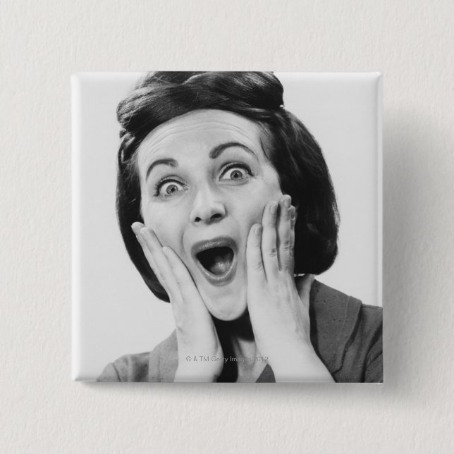 Bóton Quadrado 5.08cm Cara do fazer da mulher (Frente)