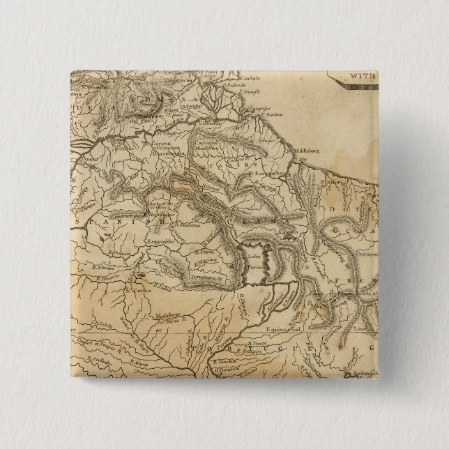 Bóton Quadrado 5.08cm Caracas, Guiana (Frente)