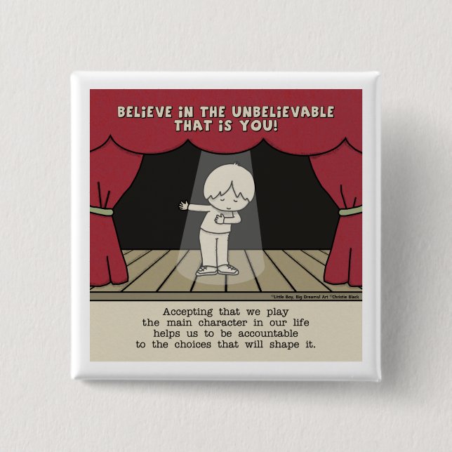 Bóton Quadrado 5.08cm Caractere Principal (Frente)