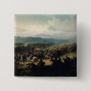 Bóton Quadrado 5.08cm Carga da brigada clara, o 25 de outubro de 1854