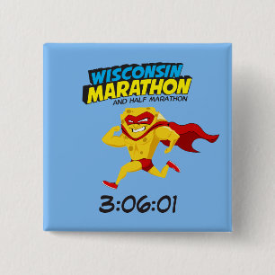Bóton Quadrado 5.08cm Cargo-Maratona da maratona de Wisconsin