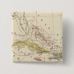 Bóton Quadrado 5.08cm Caribe, Golfo do México e Guatemala