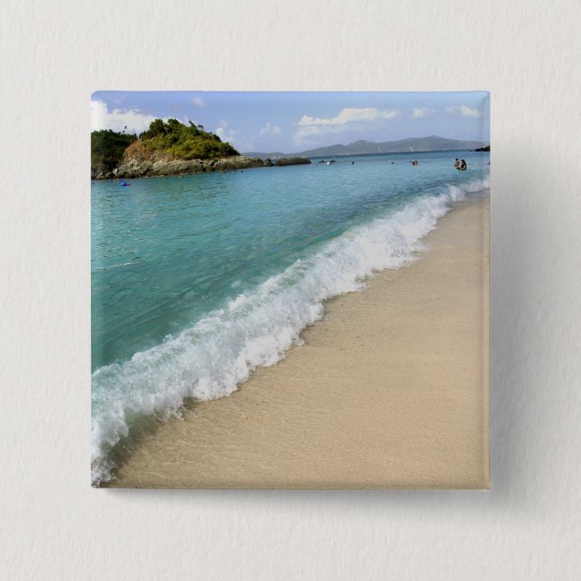 Bóton Quadrado 5.08cm Caribe, Ilhas Virgens Americanas, Rua. (Frente)