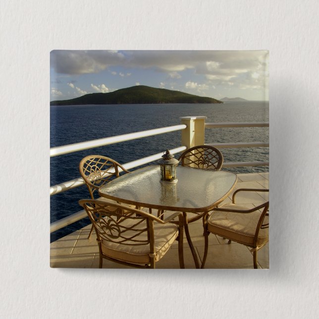 Bóton Quadrado 5.08cm Caribe, Ilhas Virgens Americanas, Rua. Ver (Frente)