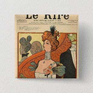 Bóton Quadrado 5.08cm Caricatura de um Marquise francês