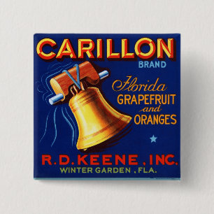 Bóton Quadrado 5.08cm Carillon Marca Flórida Grapefruit