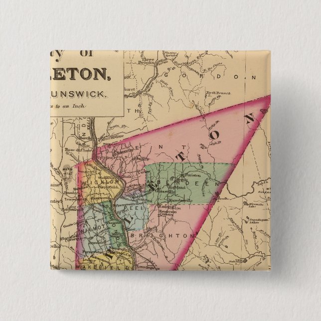 Bóton Quadrado 5.08cm Carleton Co, NB (Frente)