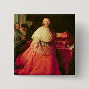 Bóton Quadrado 5.08cm Carlos cardinal de Borja, c.1721 (óleo em canvas)