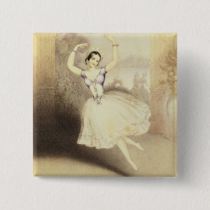 Bóton Quadrado 5.08cm Carlotta Grisi (1819-99) no balé do Peri