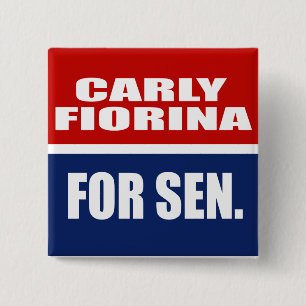 BÓTON QUADRADO 5.08CM CARLY FIORINA PARA O SENADO