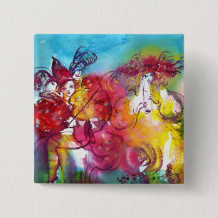 Bóton Quadrado 5.08cm CARNIVAL NIGHT / Mascarada veneziana,Dance Music