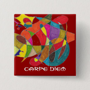 Bóton Quadrado 5.08cm Carpe Diem