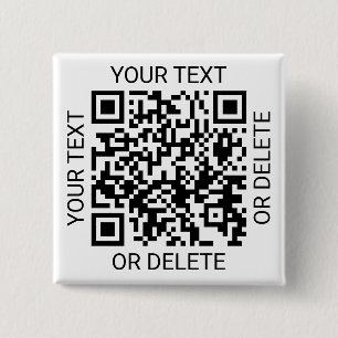 Bóton Quadrado 5.08cm Carregue seu site simples de código QR ou aplicati