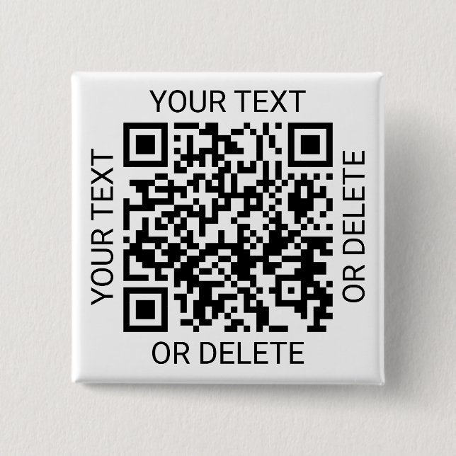 Bóton Quadrado 5.08cm Carregue seu site simples de código QR ou aplicati (Frente)