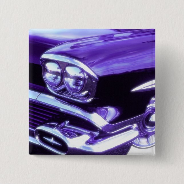 Bóton Quadrado 5.08cm Carro clássico: Chevrolet 1958 (Frente)