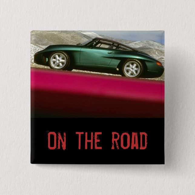 Bóton Quadrado 5.08cm Carro desportivo (Frente)