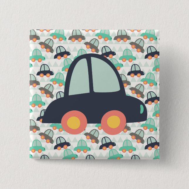 Bóton Quadrado 5.08cm Carros e mais carros (Frente)