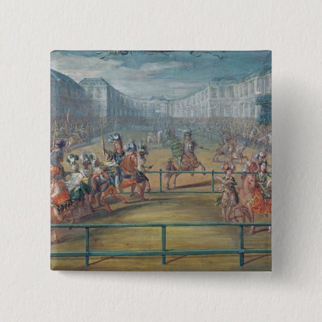 Bóton Quadrado 5.08cm Carrossel de Amazons em 1682 (Frente)
