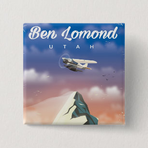 Bóton Quadrado 5.08cm Cartaz de viagem Ben Lomond,Utah