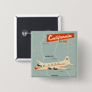 Bóton Quadrado 5.08cm Cartaz de viagem da Califórnia dos anos 50 "por vi