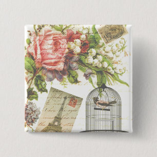 Bóton Quadrado 5.08cm Cartaz do botão França