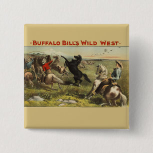 Bóton Quadrado 5.08cm Cartaz do Cavaleiro do Oeste Selvagem de Buffalo B