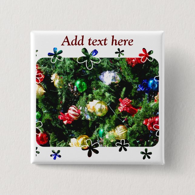 Bóton Quadrado 5.08cm Cartões de natal_ (Frente)