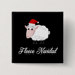 Bóton Quadrado 5.08cm Cartoon Sheep Fleece Navidad