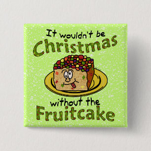 Bóton Quadrado 5.08cm Cartum de Natal Engraçado Frutcake
